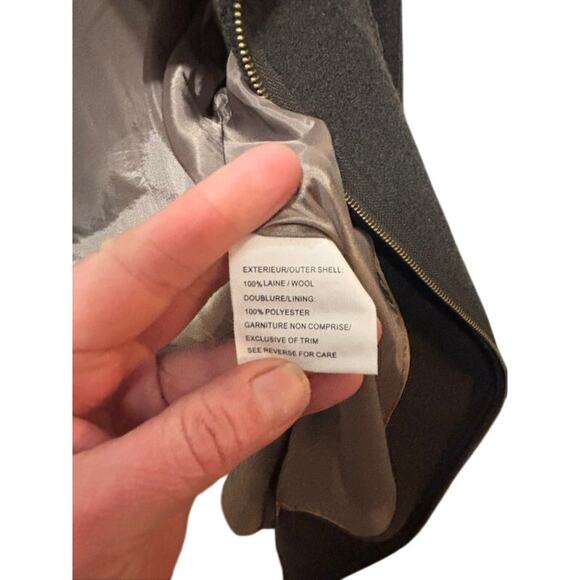 Hilary Radley 100% wool long gray jacket coat winter lined pleated women's sz 14 - Picture 9 of 11